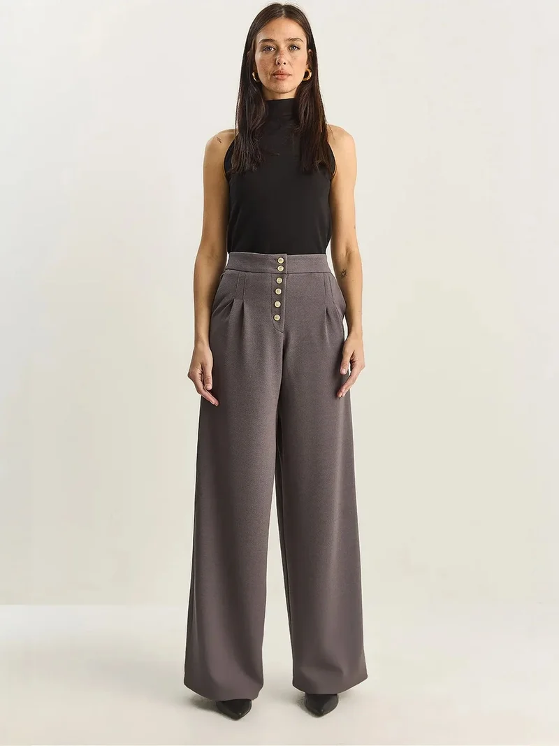 بيانكو لوتشي LUCCI High Waist Wide Leg Palazzo Pants